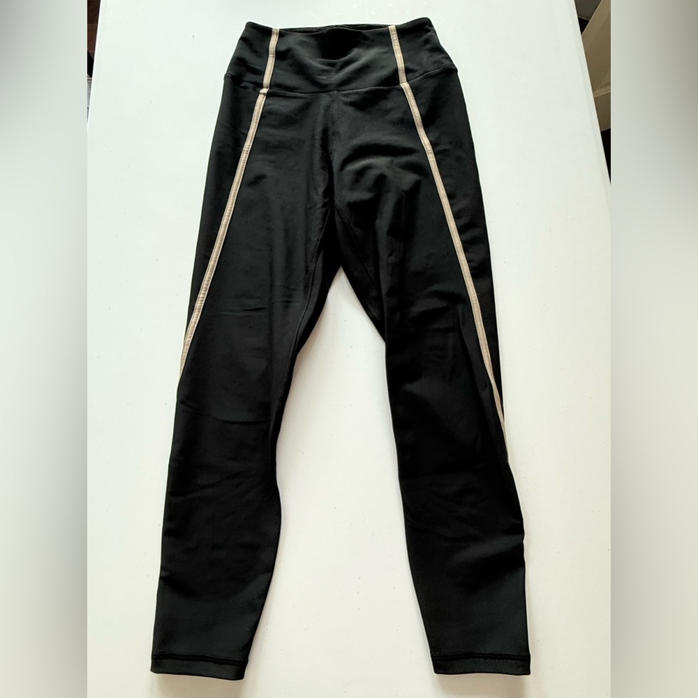 Abercrombie & Fitch YPB Black Leggings with Tan Accents